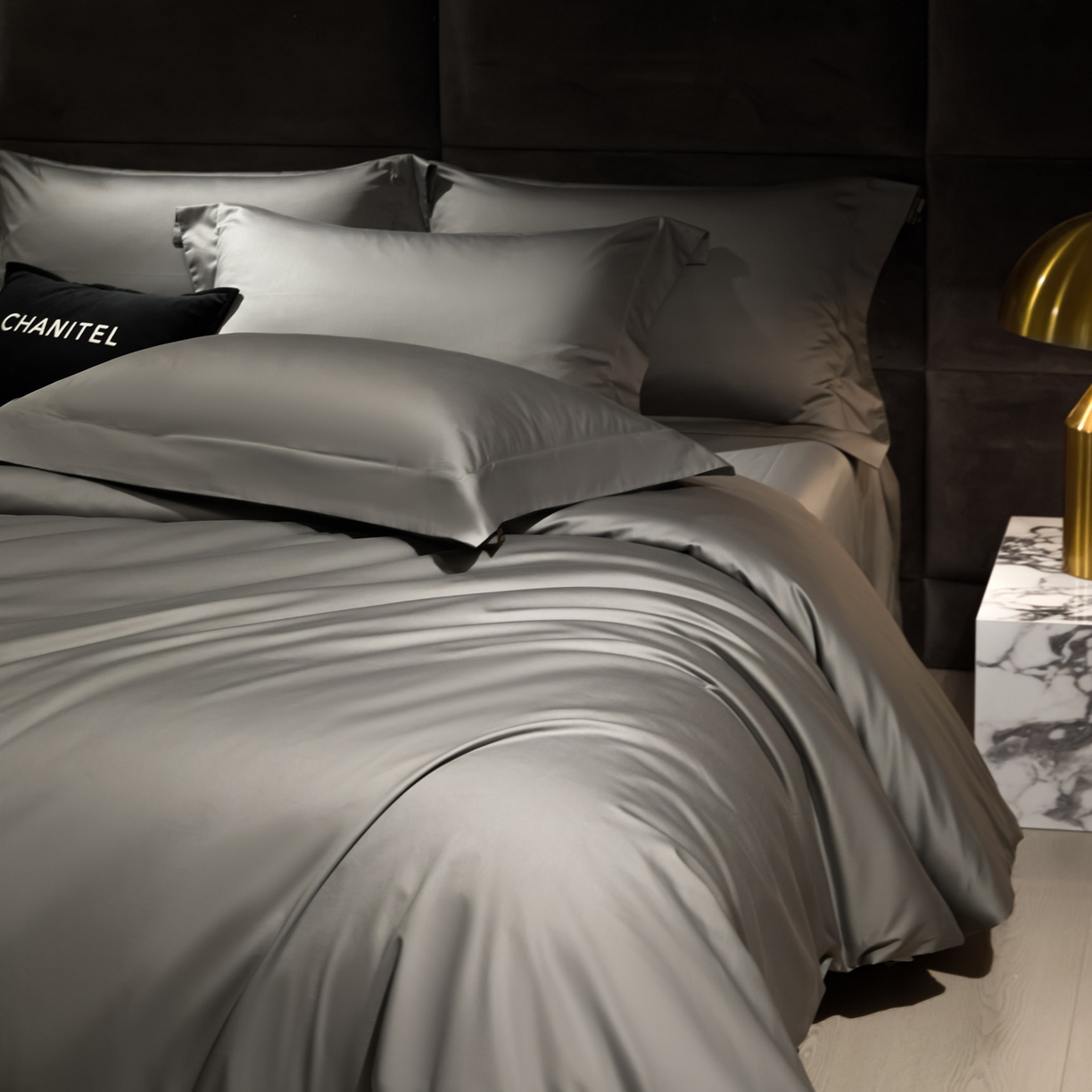 91家纺网 家纺一手货源 找家纺 米多多 2025新款70S全工艺CR长绒棉四件套 奥丁灰