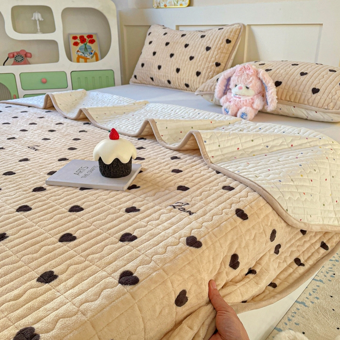 91家纺网 家纺一手货源 找家纺 （总）床盖工厂店 2025新款加厚高克重牛奶绒床盖豆豆绒单被套四件套牛奶绒四件套