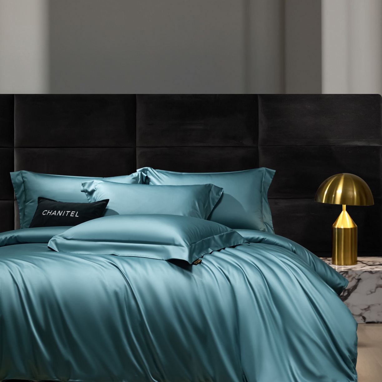 91家纺网 家纺一手货源 找家纺 米多多 2025新款70S全工艺CR长绒棉四件套 宾利蓝