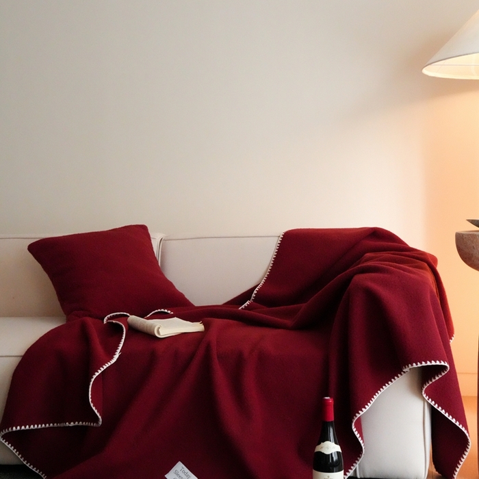91家纺网 家纺一手货源 找家纺 三味舒屋 2025新款Today Sleeping仿生羊毛绒复合毛毯盖毯（全平台控价券后不低于98/168/188） 璀璨洋红