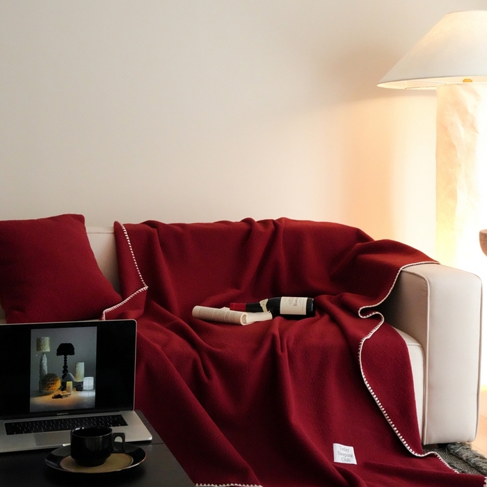 91家纺网 家纺一手货源 找家纺 三味舒屋 2025新款Today Sleeping仿生羊毛绒复合毛毯盖毯（全平台控价券后不低于98/168/188） 璀璨洋红