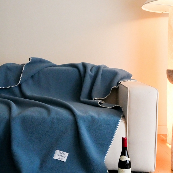 91家纺网 家纺一手货源 找家纺 三味舒屋 2025新款Today Sleeping仿生羊毛绒复合毛毯盖毯（全平台控价券后不低于98/168/188） 月光蓝