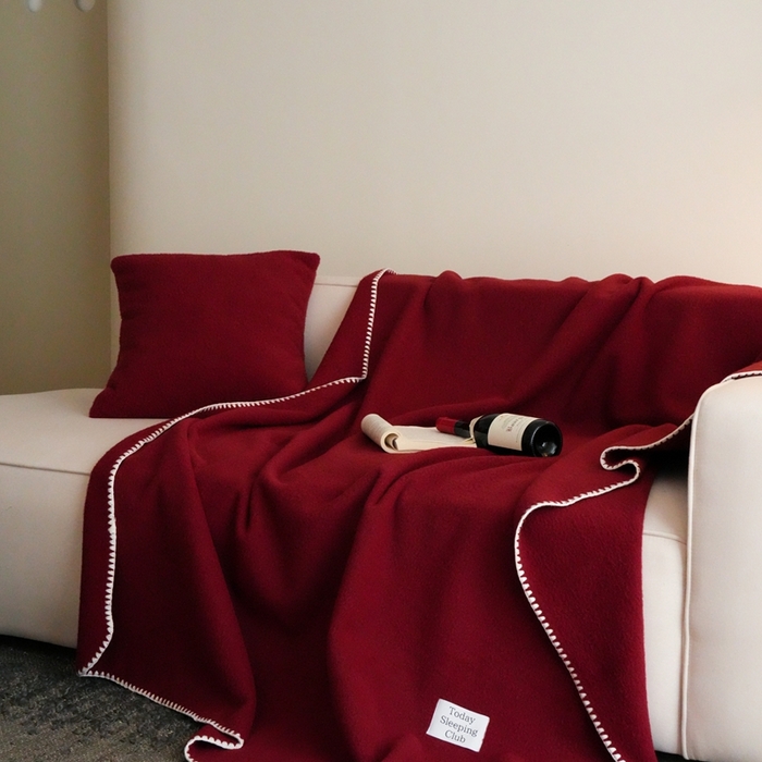 91家纺网 家纺一手货源 找家纺 三味舒屋 2025新款Today Sleeping仿生羊毛绒复合毛毯盖毯（全平台控价券后不低于98/168/188） 璀璨洋红