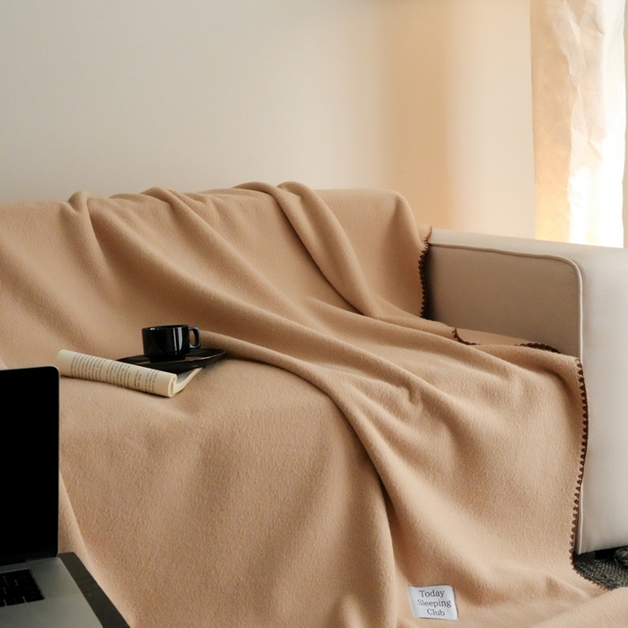 91家纺网 家纺一手货源 找家纺 三味舒屋 2025新款Today Sleeping仿生羊毛绒复合毛毯盖毯（全平台控价券后不低于98/168/188） 原绒杏