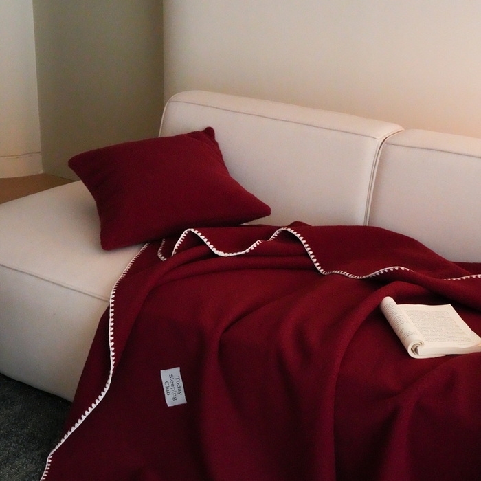 91家纺网 家纺一手货源 找家纺 三味舒屋 2025新款Today Sleeping仿生羊毛绒复合毛毯盖毯（全平台控价券后不低于98/168/188） 璀璨洋红