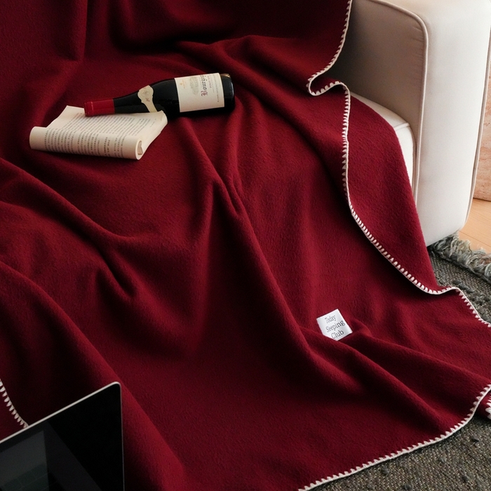 91家纺网 家纺一手货源 找家纺 三味舒屋 2025新款Today Sleeping仿生羊毛绒复合毛毯盖毯（全平台控价券后不低于98/168/188） 璀璨洋红