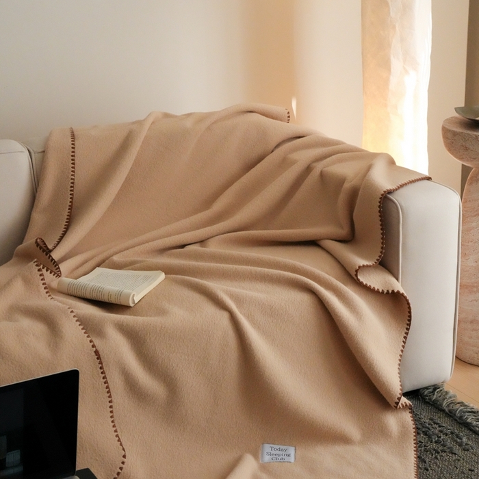 91家纺网 家纺一手货源 找家纺 三味舒屋 2025新款Today Sleeping仿生羊毛绒复合毛毯盖毯（全平台控价券后不低于98/168/188） 原绒杏