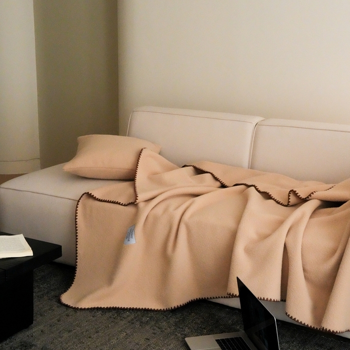 91家纺网 家纺一手货源 找家纺 三味舒屋 2025新款Today Sleeping仿生羊毛绒复合毛毯盖毯（全平台控价券后不低于98/168/188） 原绒杏