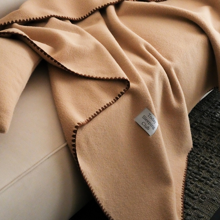 91家纺网 家纺一手货源 找家纺 三味舒屋 2025新款Today Sleeping仿生羊毛绒复合毛毯盖毯（全平台控价券后不低于98/168/188） 原绒杏