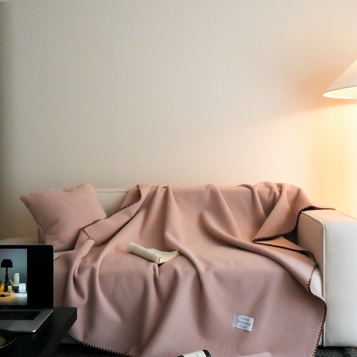 91家纺网 家纺一手货源 找家纺 三味舒屋 2025新款Today Sleeping仿生羊毛绒复合毛毯盖毯（全平台控价券后不低于98/168/188） 贝壳粉