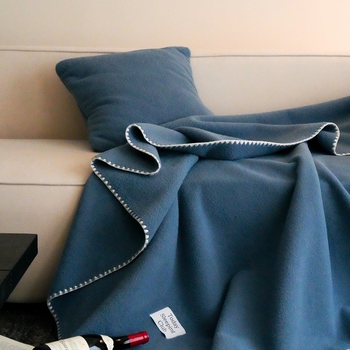 91家纺网 家纺一手货源 找家纺 三味舒屋 2025新款Today Sleeping仿生羊毛绒复合毛毯盖毯（全平台控价券后不低于98/168/188） 月光蓝
