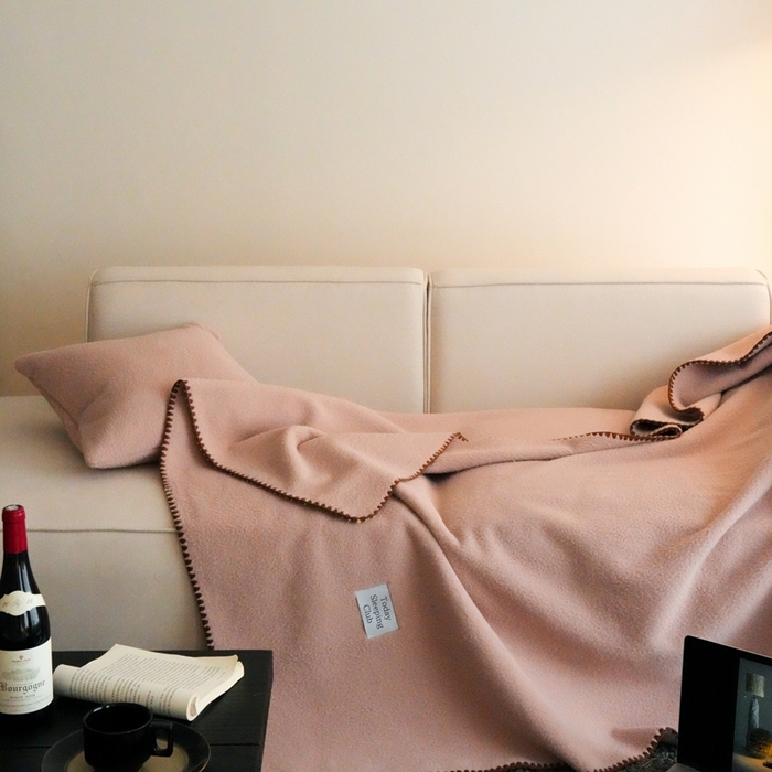 91家纺网 家纺一手货源 找家纺 三味舒屋 2025新款Today Sleeping仿生羊毛绒复合毛毯盖毯（全平台控价券后不低于98/168/188） 贝壳粉