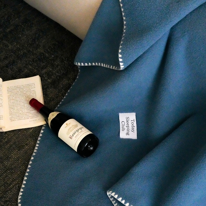 91家纺网 家纺一手货源 找家纺 三味舒屋 2025新款Today Sleeping仿生羊毛绒复合毛毯盖毯（全平台控价券后不低于98/168/188） 月光蓝