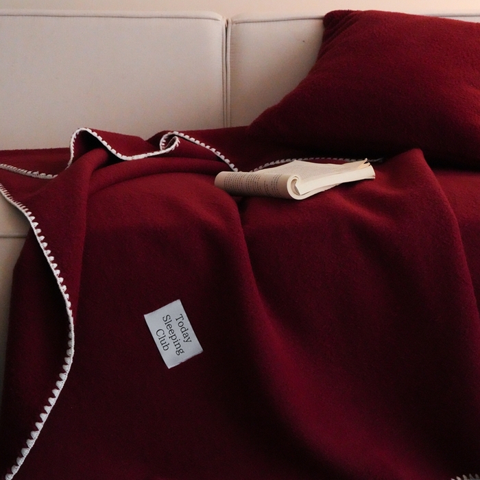 91家纺网 家纺一手货源 找家纺 三味舒屋 2025新款Today Sleeping仿生羊毛绒复合毛毯盖毯（全平台控价券后不低于98/168/188） 璀璨洋红