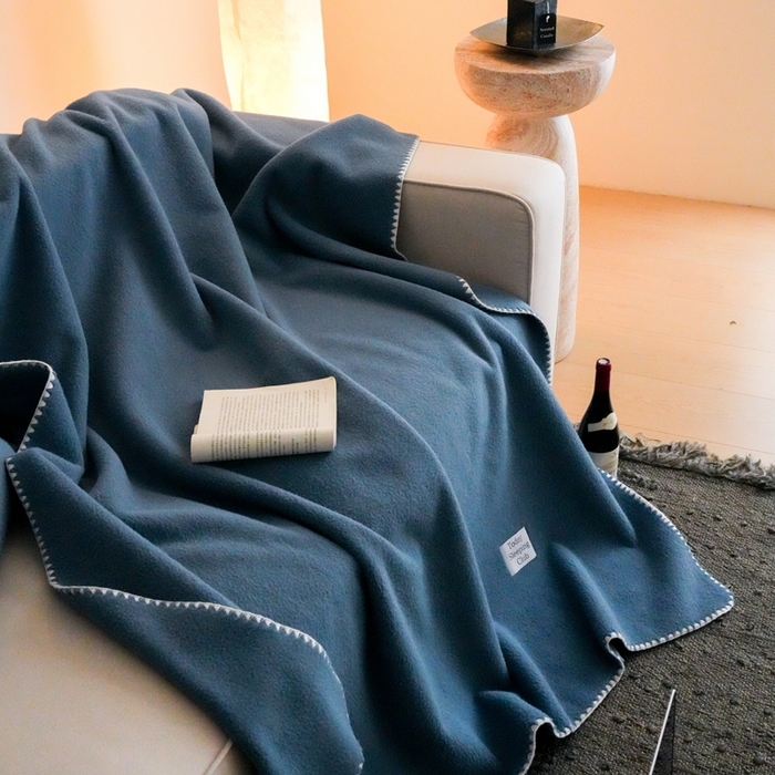 91家纺网 家纺一手货源 找家纺 三味舒屋 2025新款Today Sleeping仿生羊毛绒复合毛毯盖毯（全平台控价券后不低于98/168/188） 月光蓝