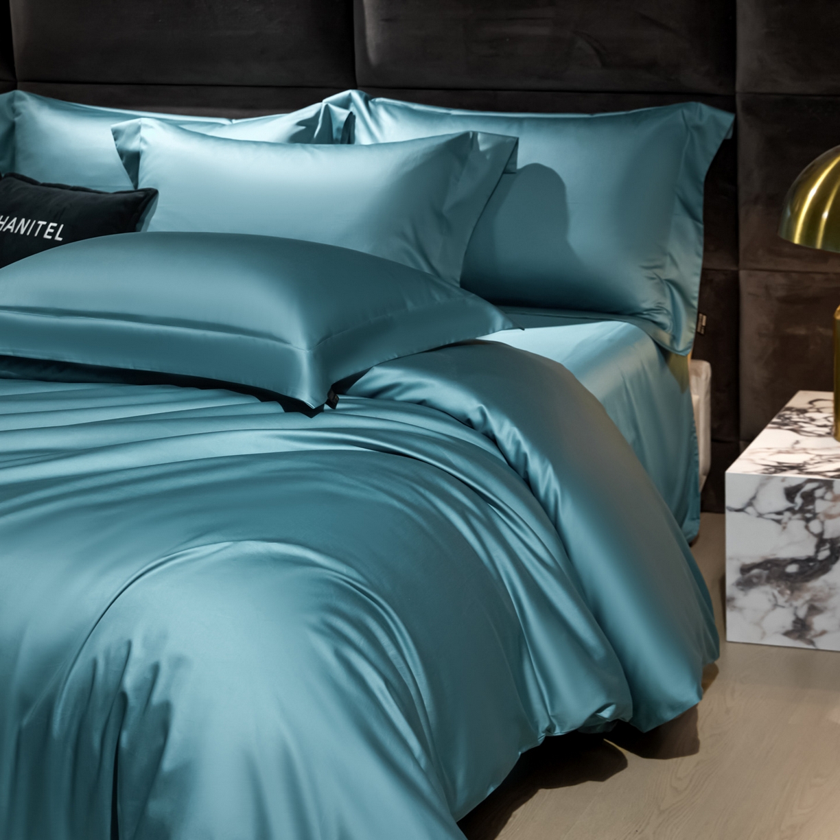 91家纺网 家纺一手货源 找家纺 米多多 2025新款70S全工艺CR长绒棉四件套 宾利蓝