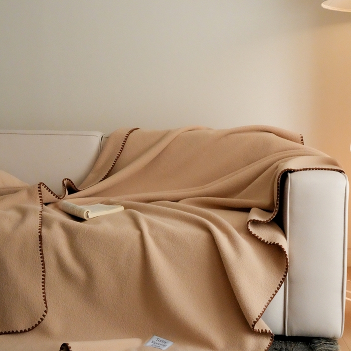 91家纺网 家纺一手货源 找家纺 三味舒屋 2025新款Today Sleeping仿生羊毛绒复合毛毯盖毯（全平台控价券后不低于98/168/188） 原绒杏