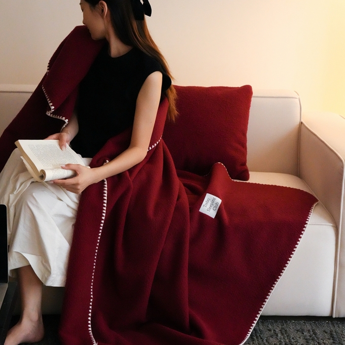 三味舒屋 2025新款Today Sleeping仿生羊毛绒复合毛毯盖毯（全平台控价券后不低于98/168/188） 璀璨洋红