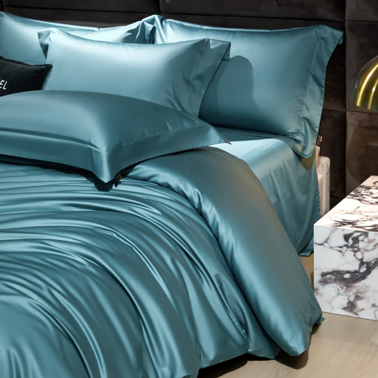 91家纺网 家纺一手货源 找家纺 米多多 2025新款70S全工艺CR长绒棉四件套 宾利蓝