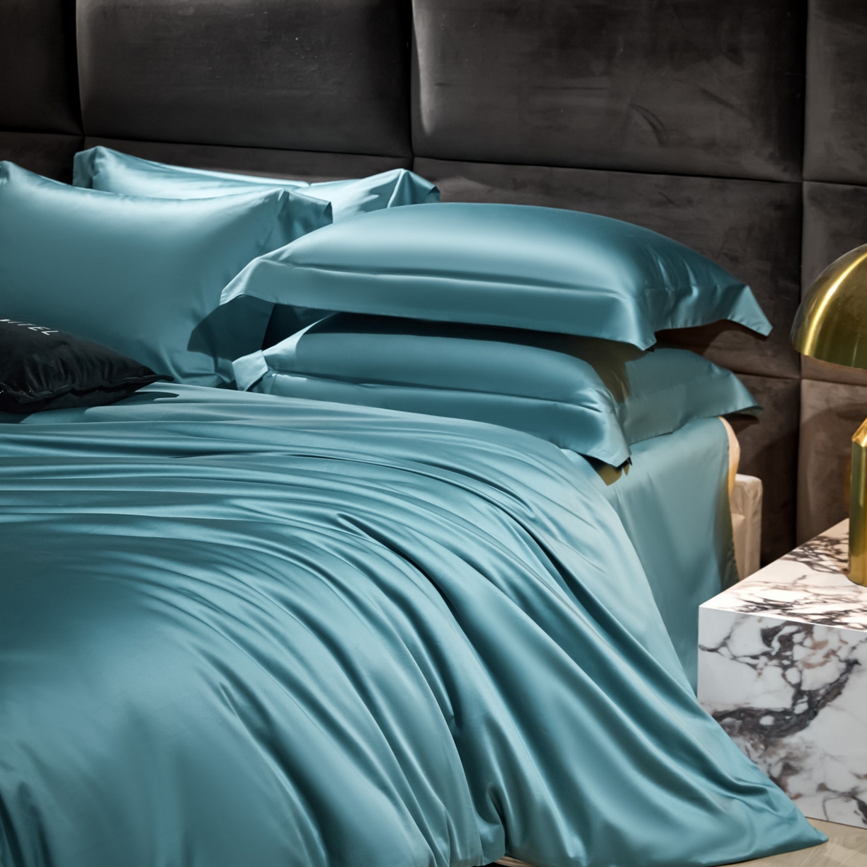 91家纺网 家纺一手货源 找家纺 米多多 2025新款70S全工艺CR长绒棉四件套 宾利蓝