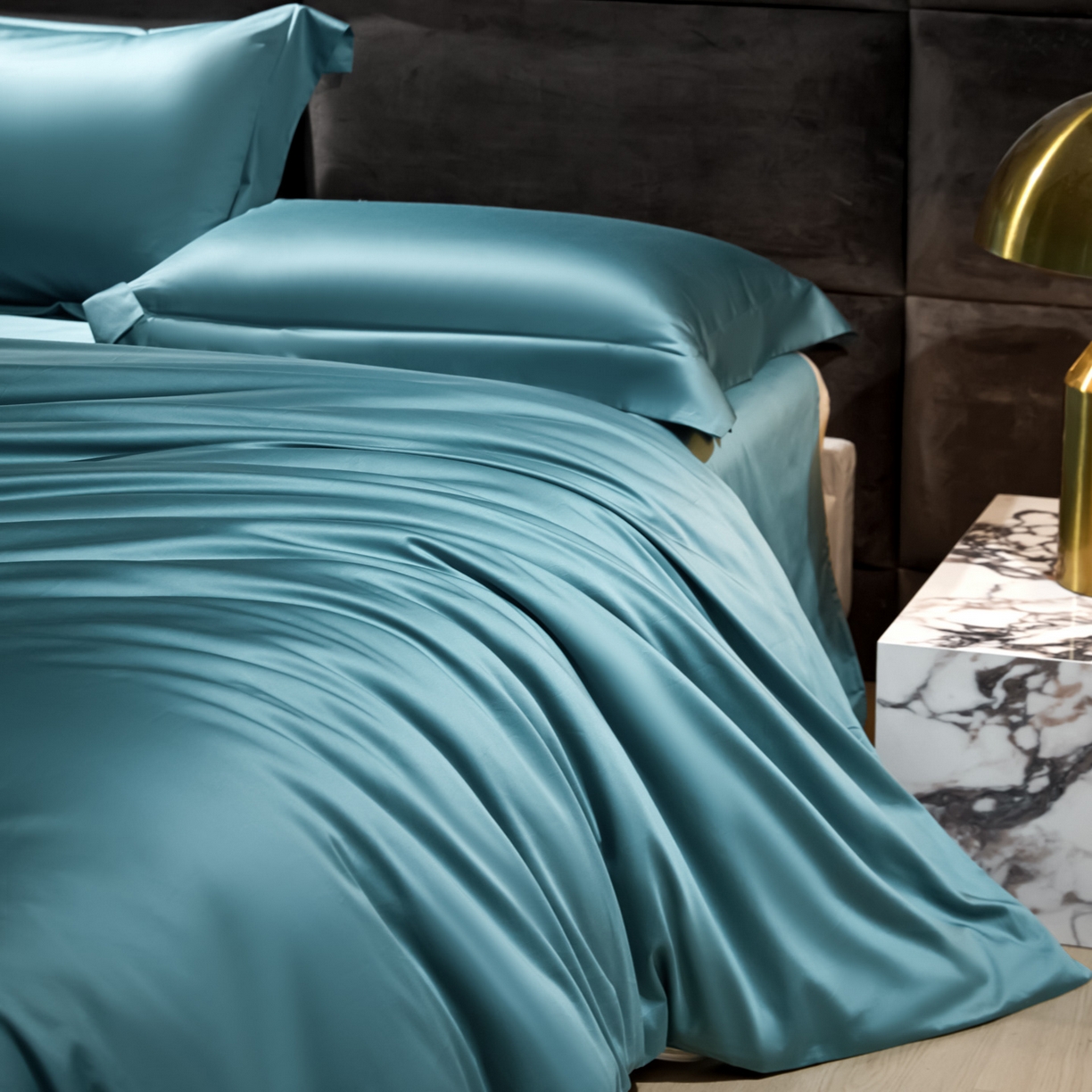 91家纺网 家纺一手货源 找家纺 米多多 2025新款70S全工艺CR长绒棉四件套 宾利蓝