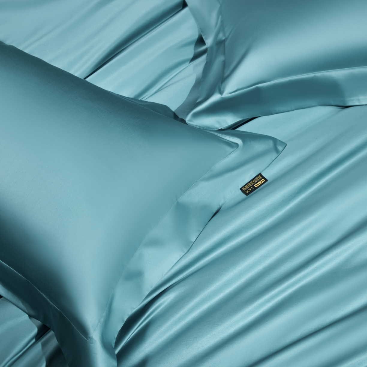 91家纺网 家纺一手货源 找家纺 米多多 2025新款70S全工艺CR长绒棉四件套 宾利蓝