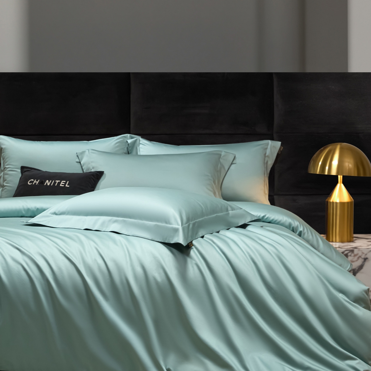 91家纺网 家纺一手货源 找家纺 米多多 2025新款70S全工艺CR长绒棉四件套 梵星蓝