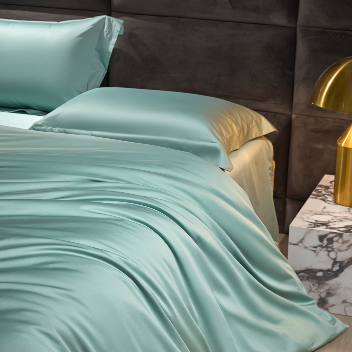 91家纺网 家纺一手货源 找家纺 米多多 2025新款70S全工艺CR长绒棉四件套 梵星蓝