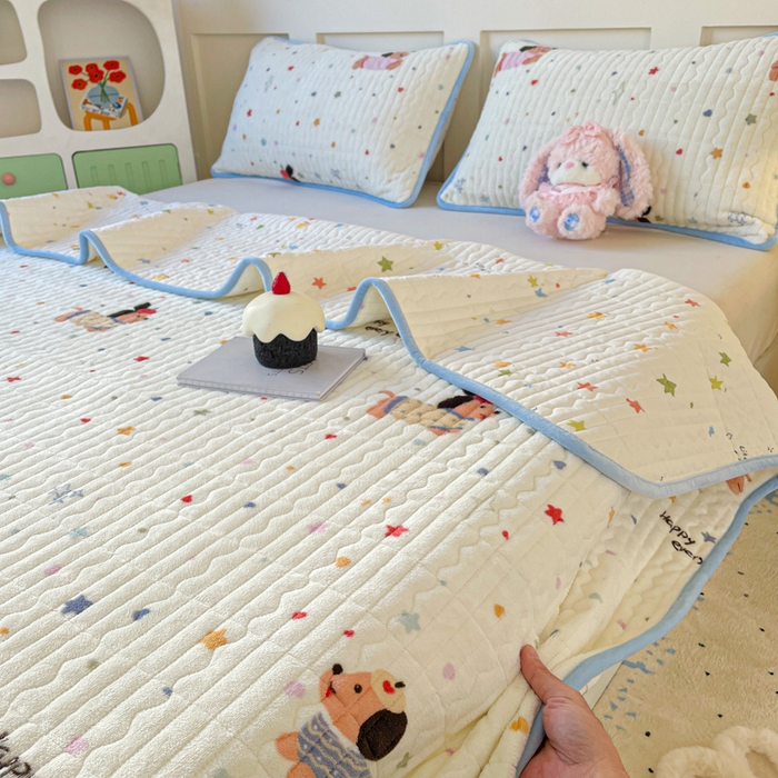 91家纺网 家纺一手货源 找家纺 （总）床盖工厂店 2025新款加厚高克重牛奶绒床盖豆豆绒单被套四件套牛奶绒四件套