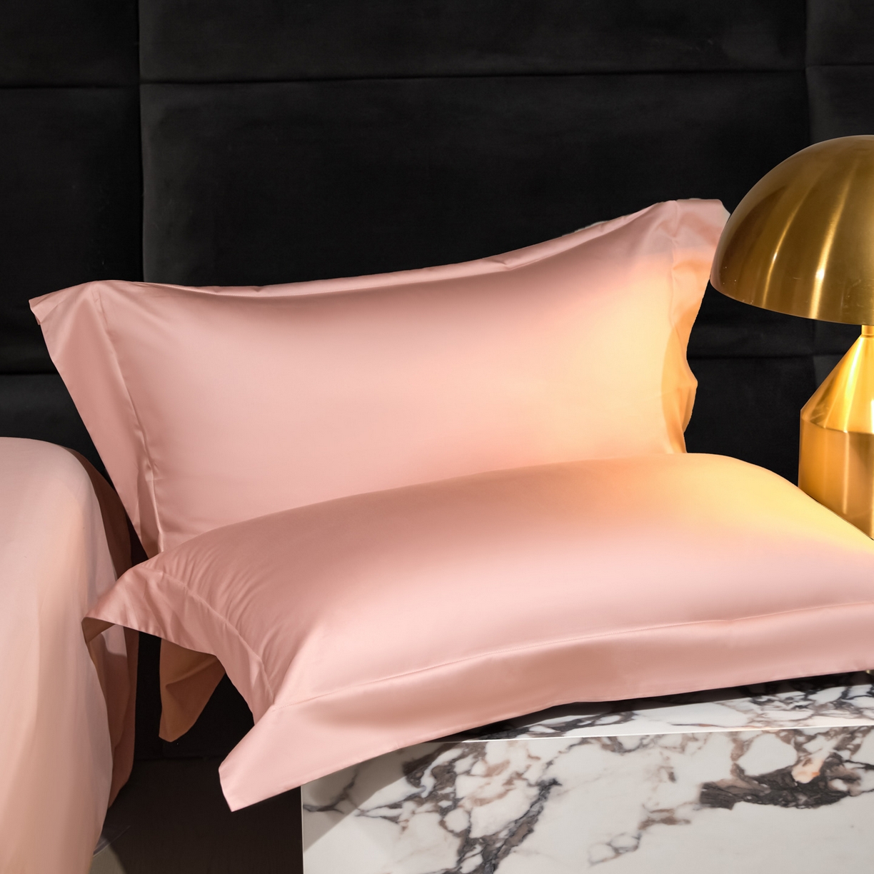 91家纺网 家纺一手货源 找家纺 米多多 2025新款70S全工艺CR长绒棉四件套 粉豆沙