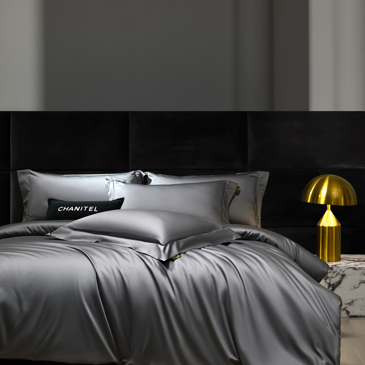 91家纺网 家纺一手货源 找家纺 米多多 2025新款70S全工艺CR长绒棉四件套 高级灰