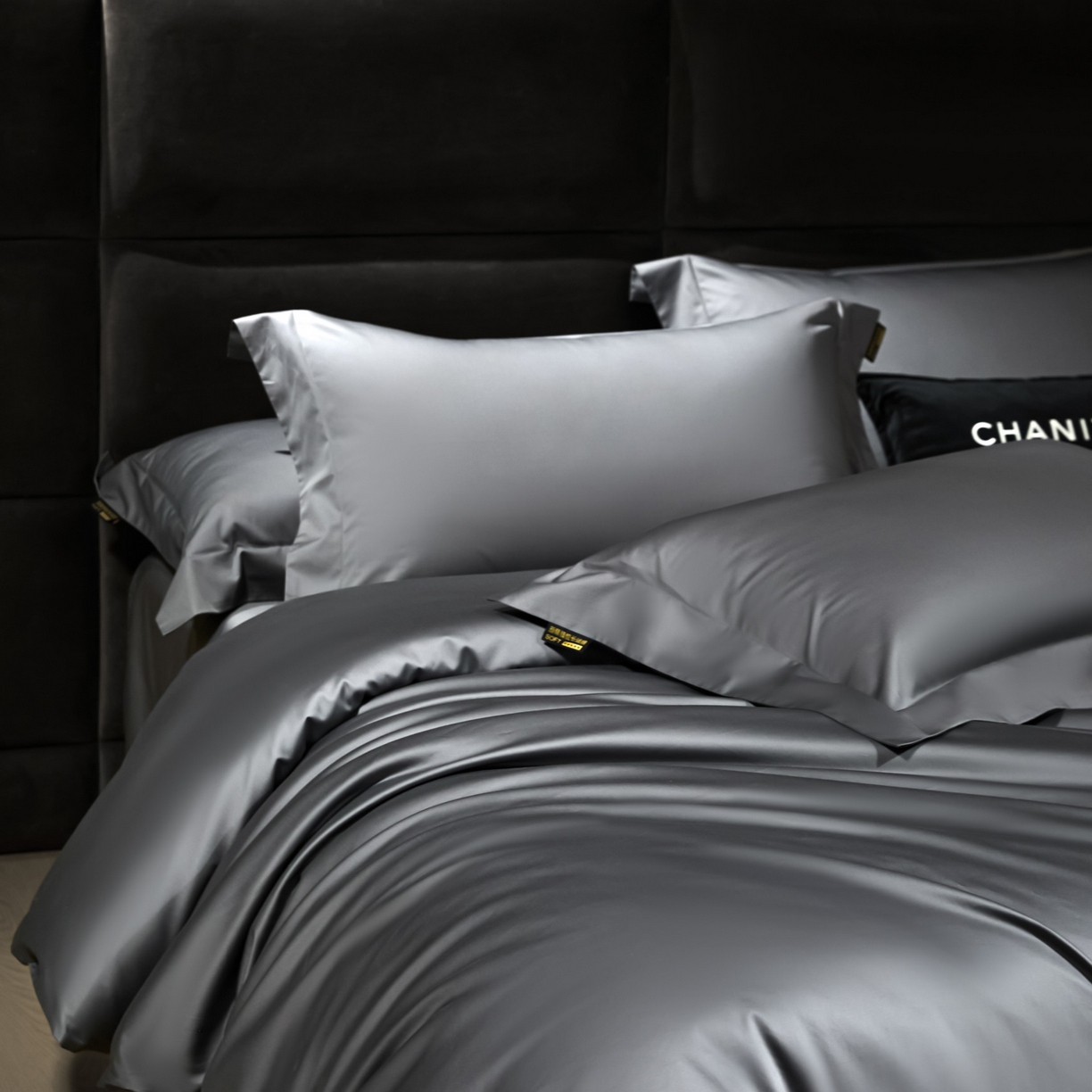 91家纺网 家纺一手货源 找家纺 米多多 2025新款70S全工艺CR长绒棉四件套 高级灰