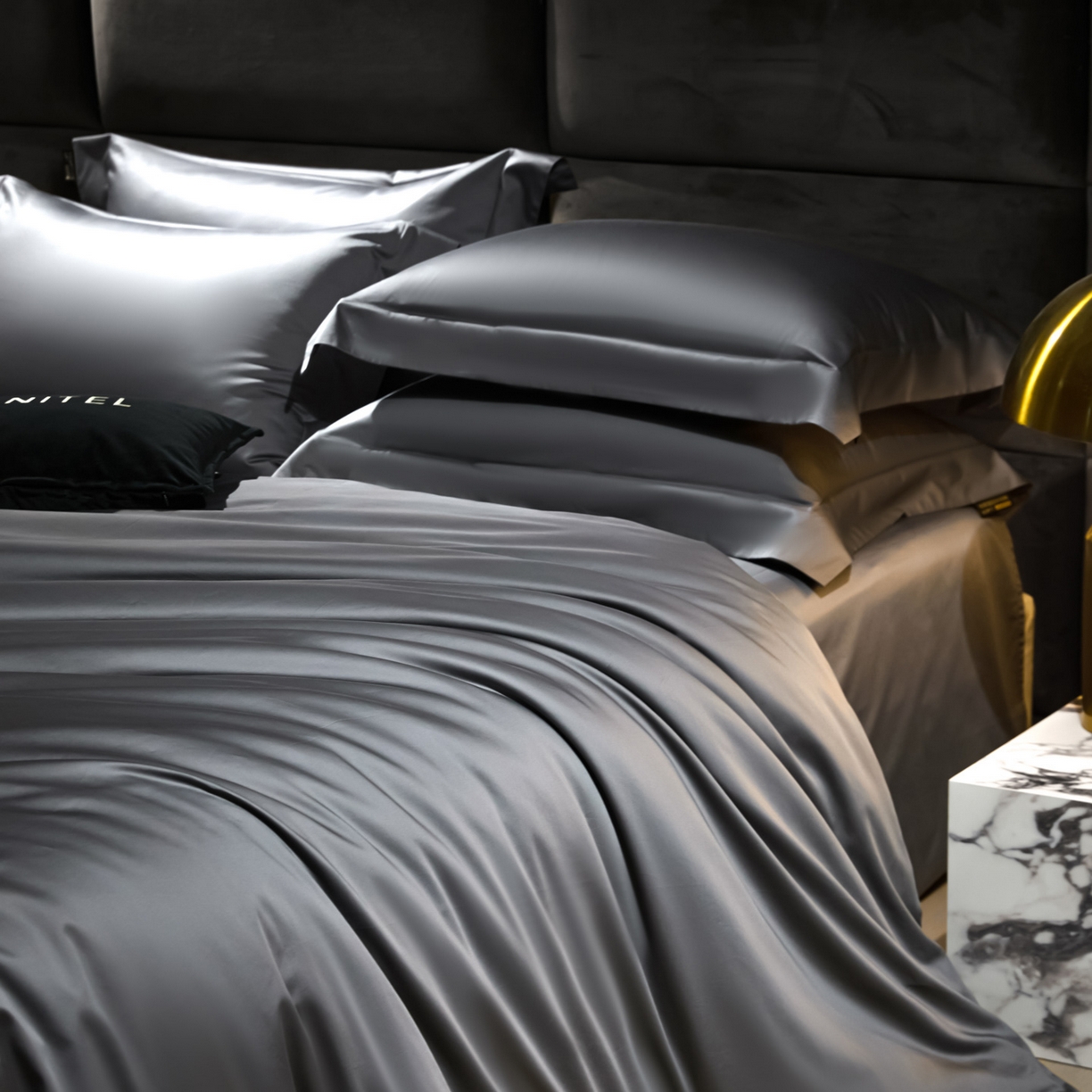 91家纺网 家纺一手货源 找家纺 米多多 2025新款70S全工艺CR长绒棉四件套 高级灰