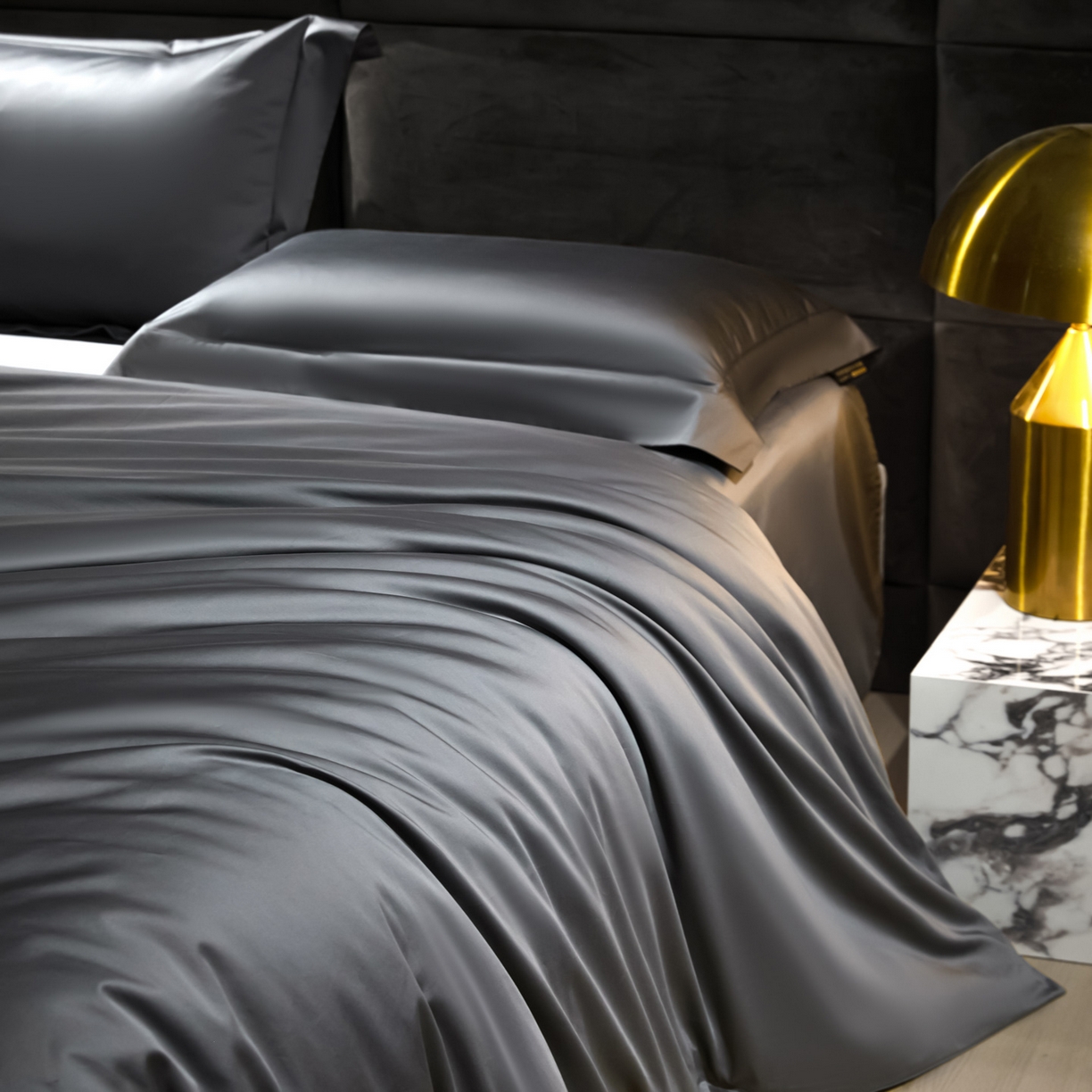 91家纺网 家纺一手货源 找家纺 米多多 2025新款70S全工艺CR长绒棉四件套 高级灰