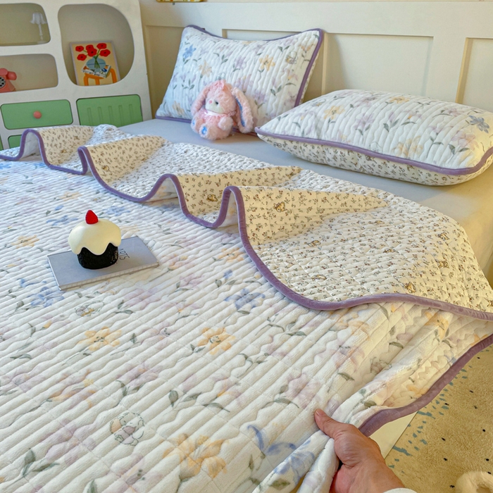 91家纺网 家纺一手货源 找家纺 （总）床盖工厂店 2025新款加厚高克重牛奶绒床盖豆豆绒单被套四件套牛奶绒四件套