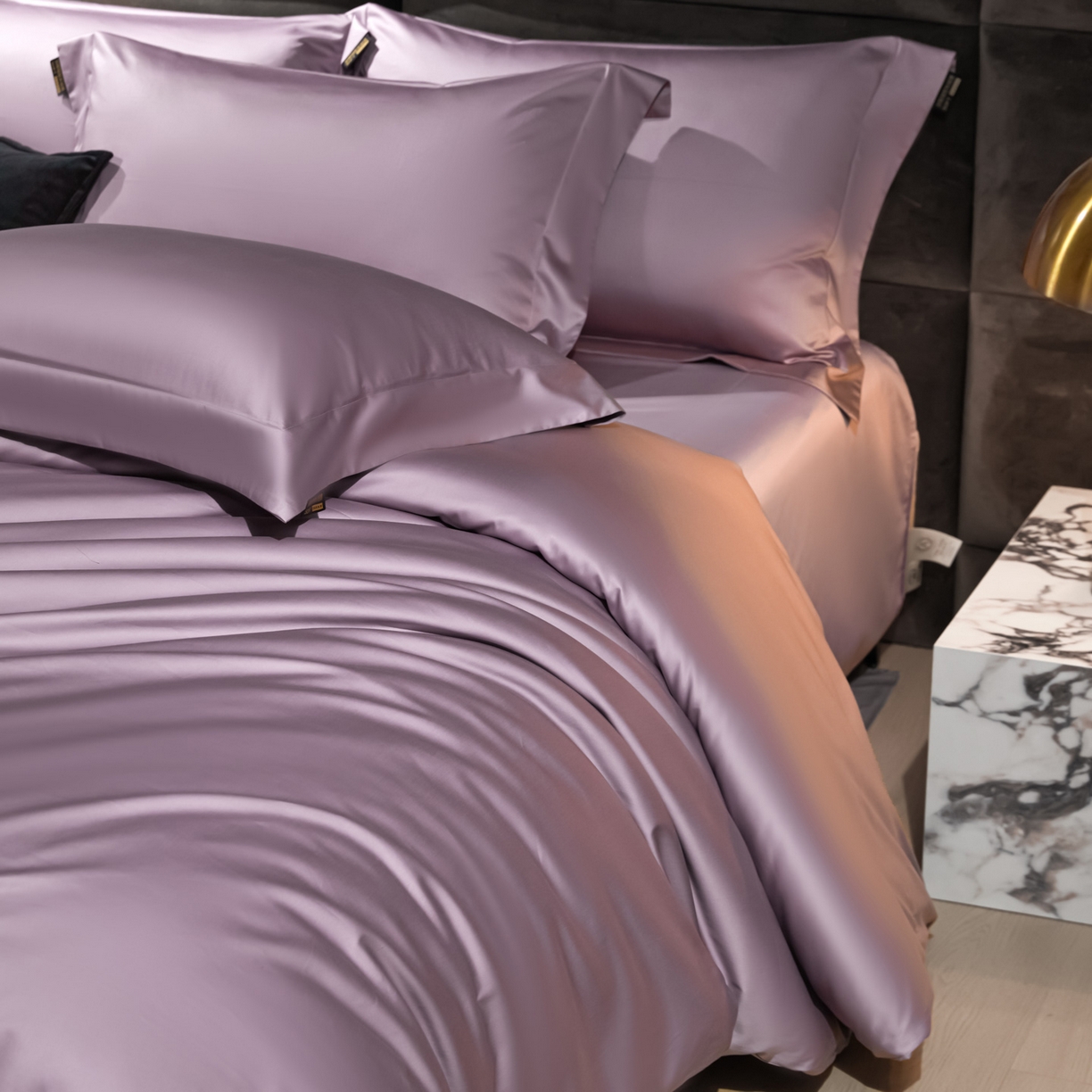 91家纺网 家纺一手货源 找家纺 米多多 2025新款70S全工艺CR长绒棉四件套 魅惑紫