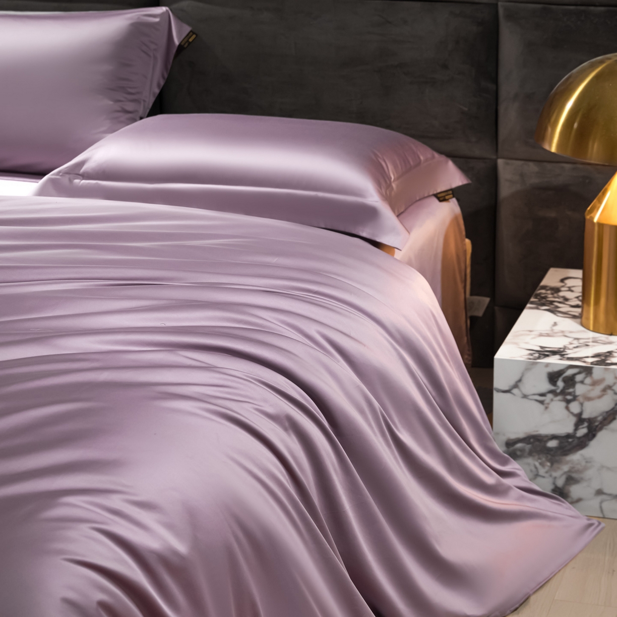 91家纺网 家纺一手货源 找家纺 米多多 2025新款70S全工艺CR长绒棉四件套 魅惑紫