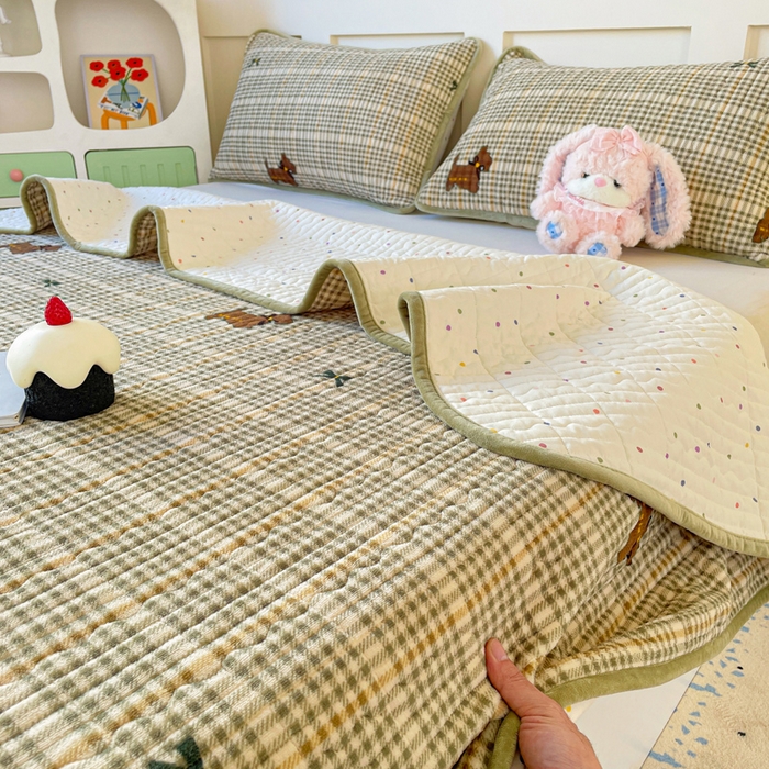 91家纺网 家纺一手货源 找家纺 （总）床盖工厂店 2025新款加厚高克重牛奶绒床盖豆豆绒单被套四件套牛奶绒四件套