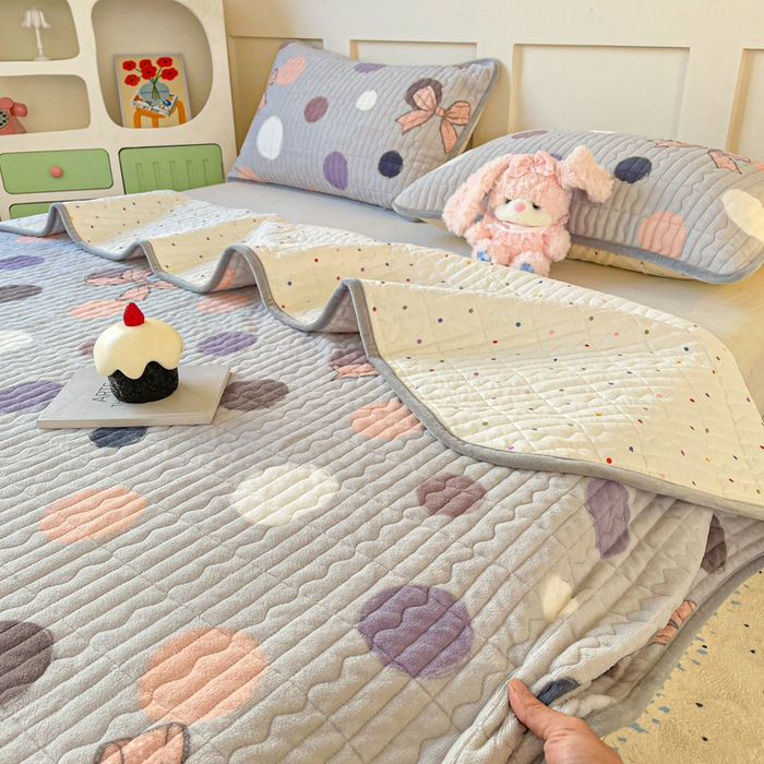 91家纺网 家纺一手货源 找家纺 （总）床盖工厂店 2025新款加厚高克重牛奶绒床盖豆豆绒单被套四件套牛奶绒四件套