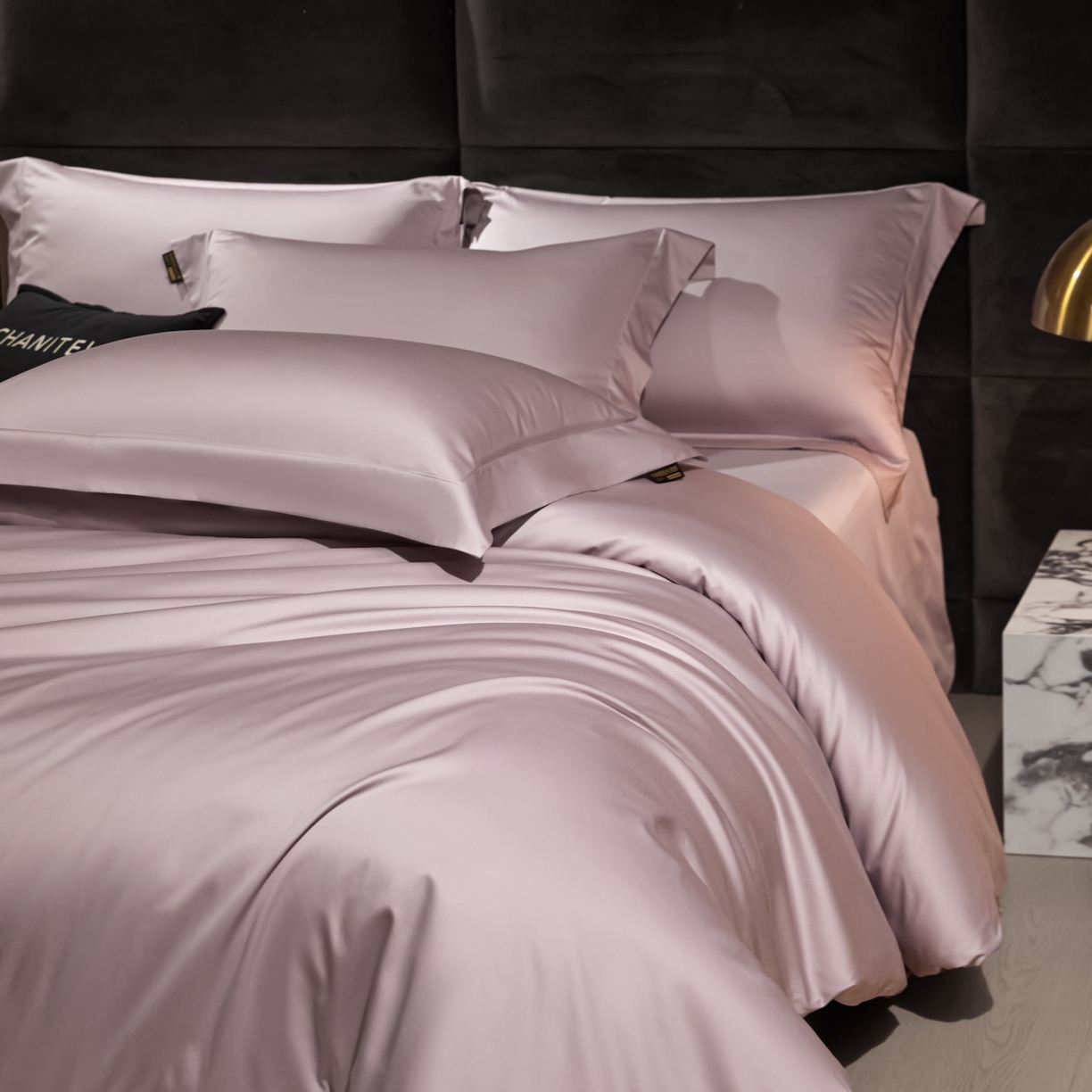 91家纺网 家纺一手货源 找家纺 米多多 2025新款70S全工艺CR长绒棉四件套 迷迭紫