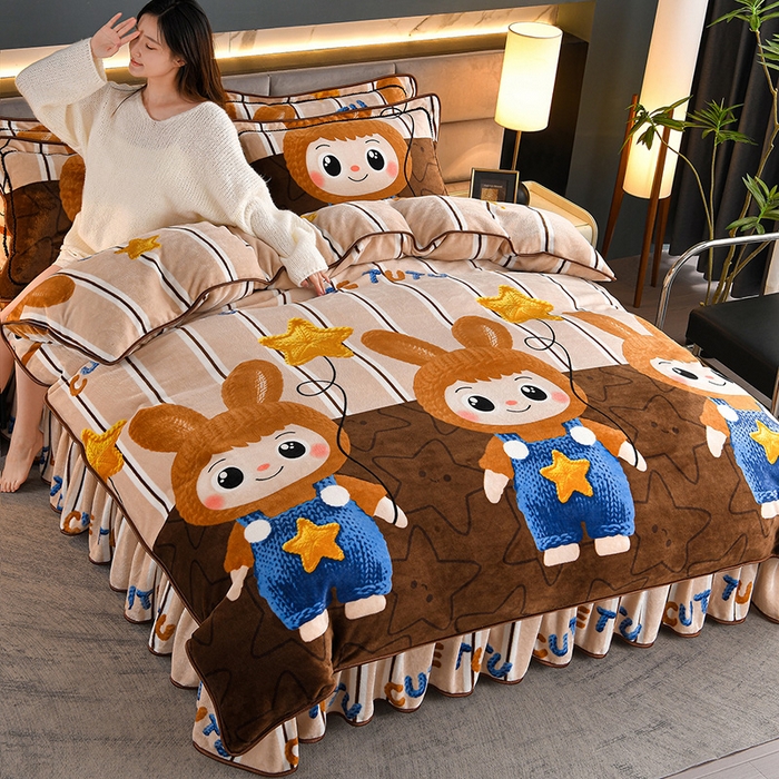 91家纺网 家纺一手货源 找家纺 （总）缘莉娜家纺 2025高克重8斤牛奶绒四件套金貂绒法莱绒加厚保暖直播电商爆款