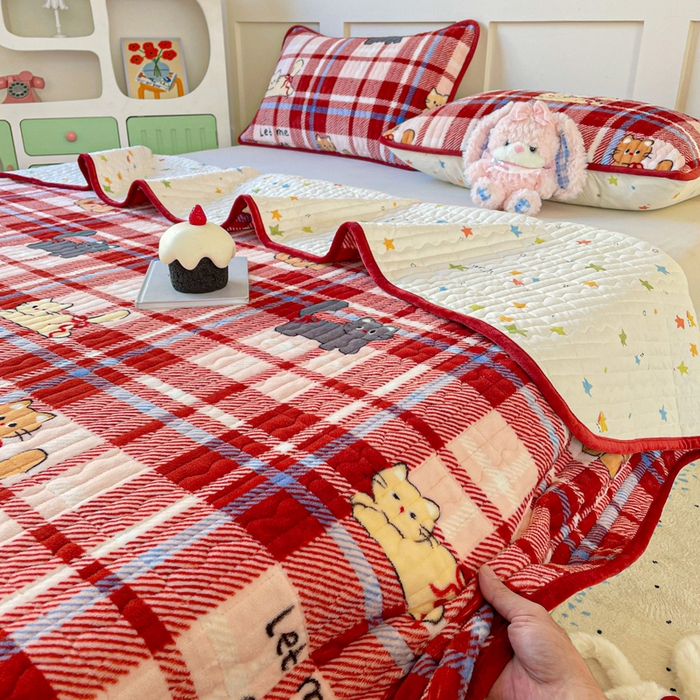 91家纺网 家纺一手货源 找家纺 （总）床盖工厂店 2025新款加厚高克重牛奶绒床盖豆豆绒单被套四件套牛奶绒四件套