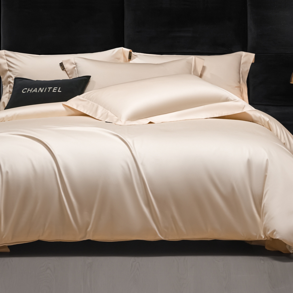 91家纺网 家纺一手货源 找家纺 米多多 2025新款70S全工艺CR长绒棉四件套 奶酪白