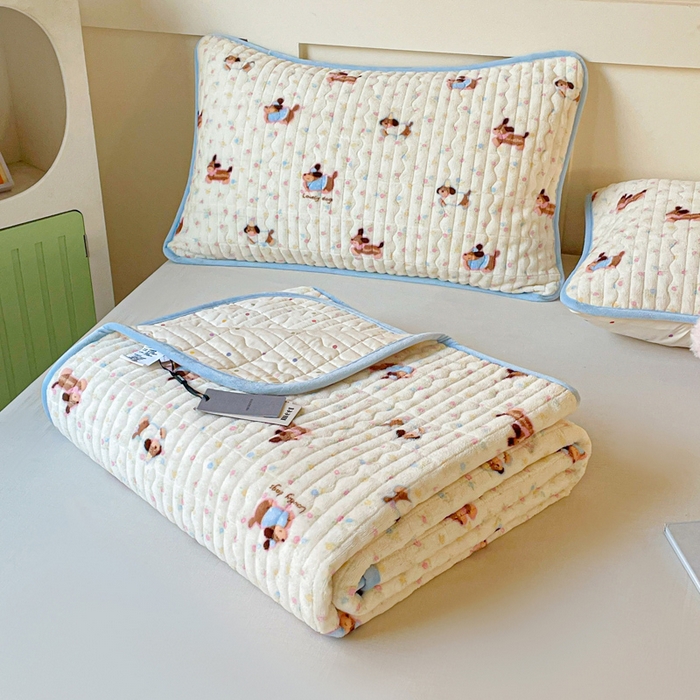 91家纺网 家纺一手货源 找家纺 （总）床盖工厂店 2025新款加厚高克重牛奶绒床盖豆豆绒单被套四件套牛奶绒四件套