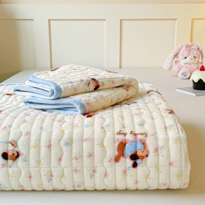 91家纺网 家纺一手货源 找家纺 （总）床盖工厂店 2025新款加厚高克重牛奶绒床盖豆豆绒单被套四件套牛奶绒四件套