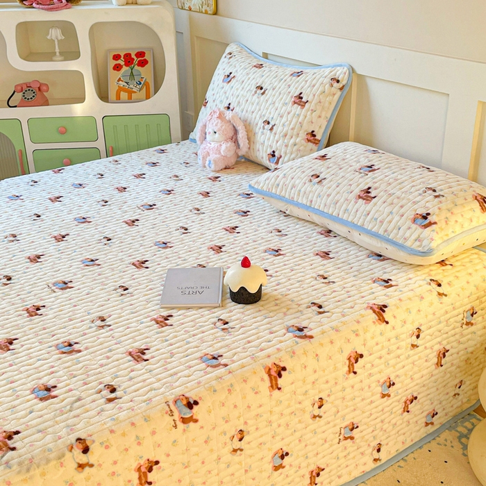 91家纺网 家纺一手货源 找家纺 （总）床盖工厂店 2025新款加厚高克重牛奶绒床盖豆豆绒单被套四件套牛奶绒四件套