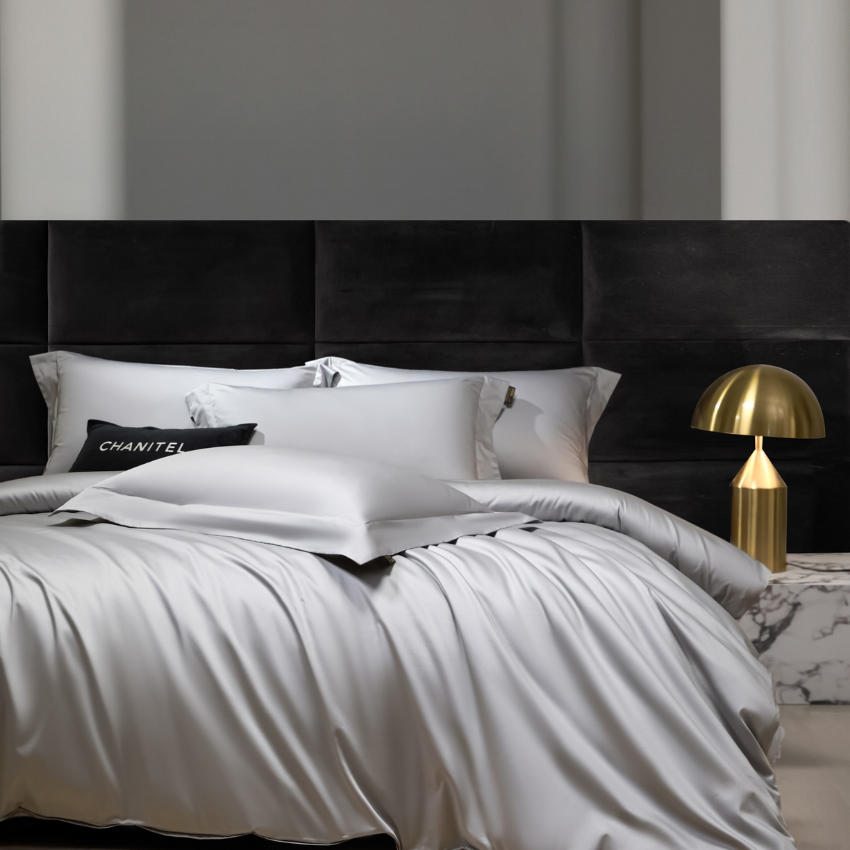 91家纺网 家纺一手货源 找家纺 米多多 2025新款70S全工艺CR长绒棉四件套 山灰