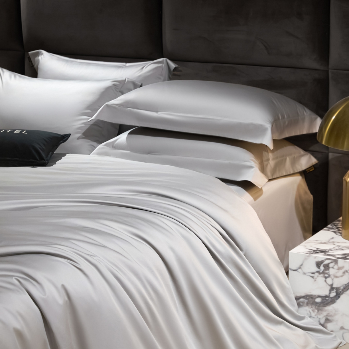 91家纺网 家纺一手货源 找家纺 米多多 2025新款70S全工艺CR长绒棉四件套 山灰