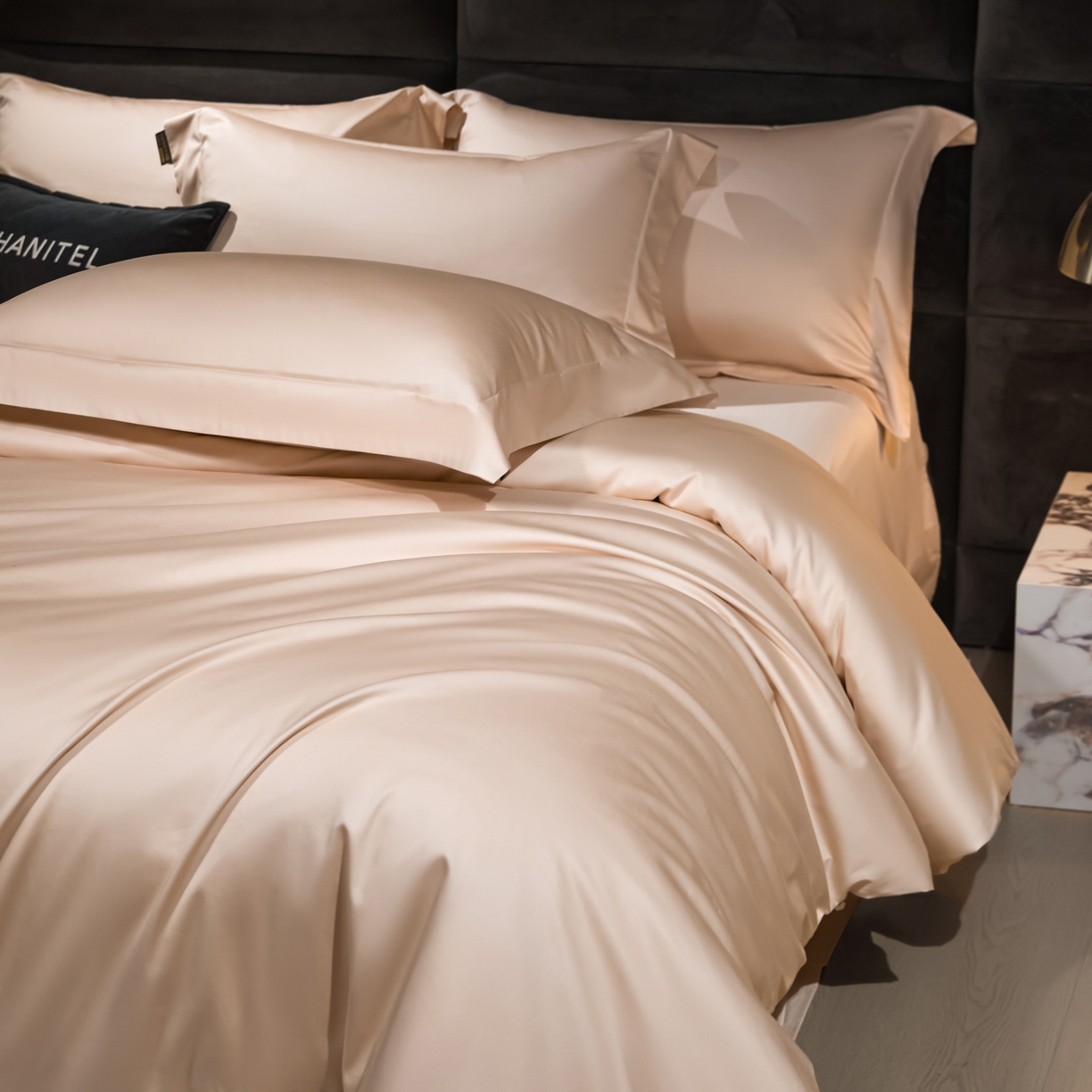 91家纺网 家纺一手货源 找家纺 米多多 2025新款70S全工艺CR长绒棉四件套 甜杏