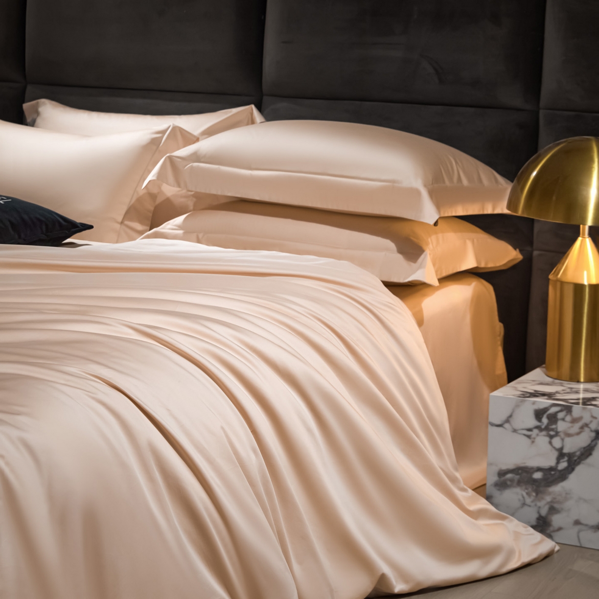 91家纺网 家纺一手货源 找家纺 米多多 2025新款70S全工艺CR长绒棉四件套 甜杏